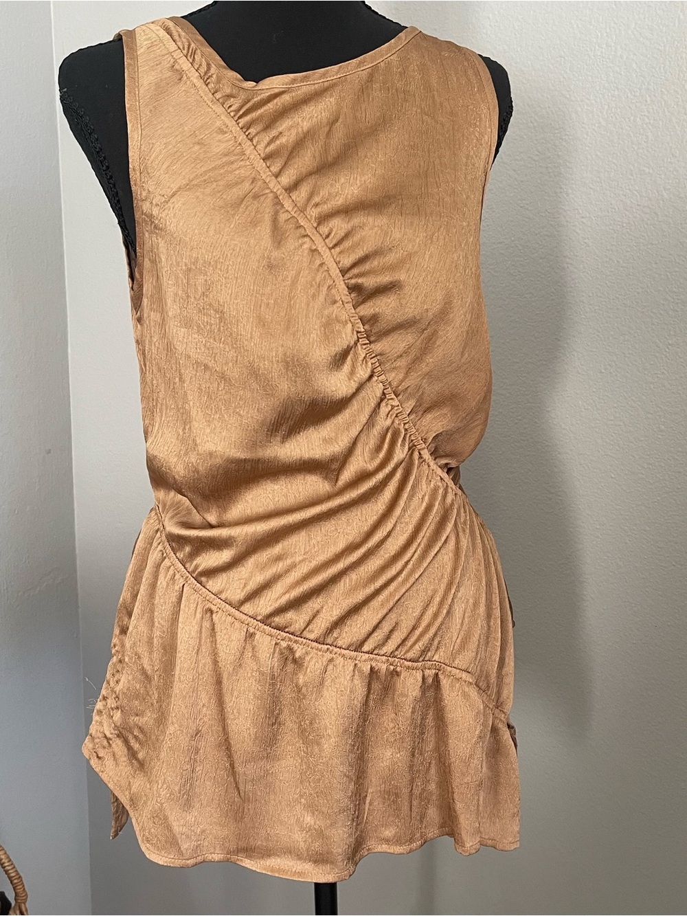Vestique Gold/Tan Felicity Satin Shirt - Picture 3 of 5